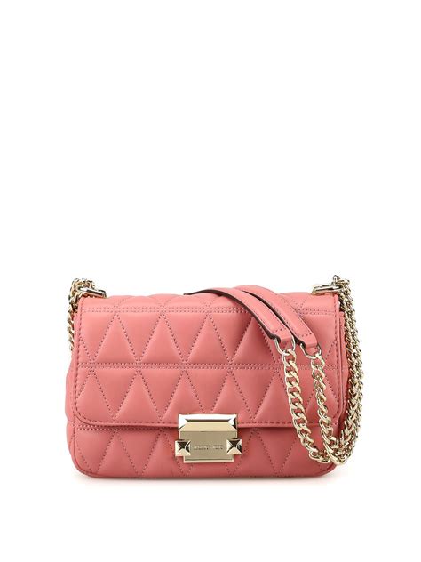 michael kors quilted sloan pink|Sloan Small Quilted Leather Crossbody Bag .